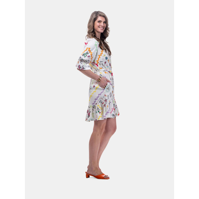Mucho Gusto ® jurk rhodes kleurrijke streep elegantie MUCHO GUSTO® Jurk Rhodes Kleurrijke Streep Elegantie large