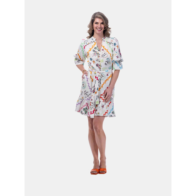 Mucho Gusto ® jurk rhodes kleurrijke streep elegantie MUCHO GUSTO® Jurk Rhodes Kleurrijke Streep Elegantie large