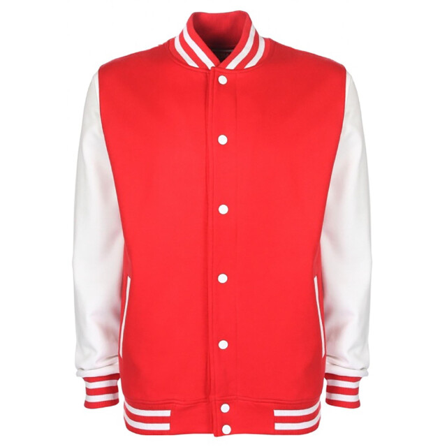 FDM Unisex varsity / university jacket (contrast mouwen) UTFK370_fireredwhite large