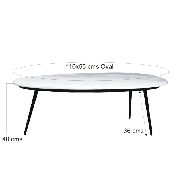 Livingfurn D - salontafel organic zwart 55x110x40 marmer 2059030 large