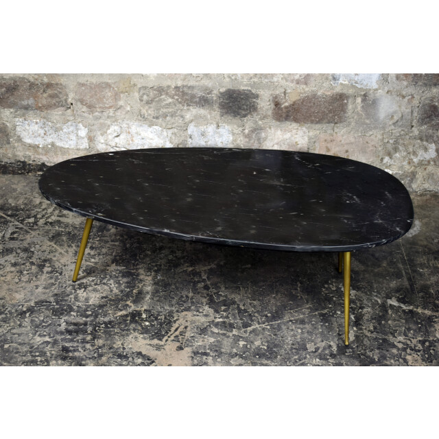 Livingfurn D - salontafel organic goud 55x110x40 marmer 2059031 large