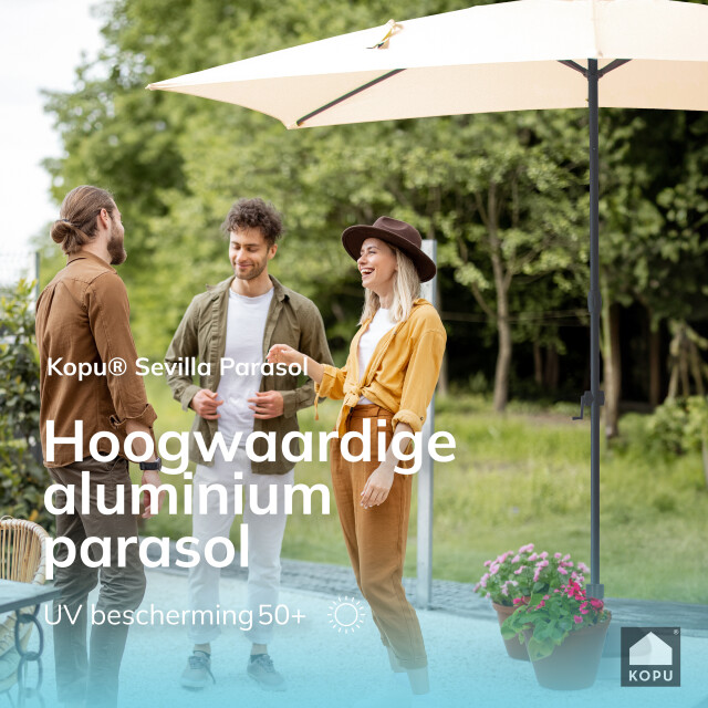 Kopu ® sevilla parasol rechthoek 200x300 cm met hoes balkonparasol creme 2938053 large