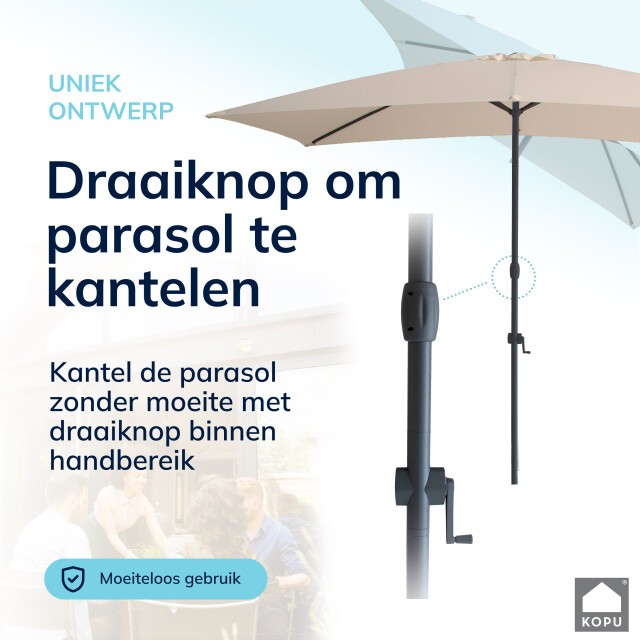 Kopu ® sevilla parasol rechthoek 200x300 cm met hoes balkonparasol creme 2938053 large