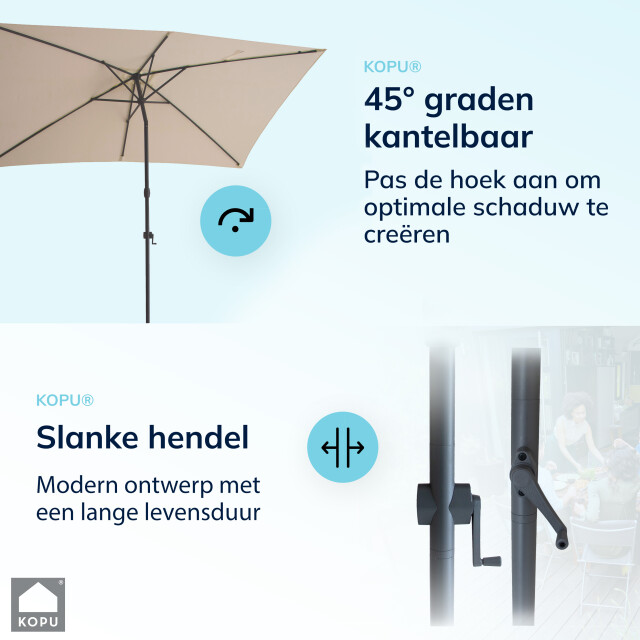 Kopu ® sevilla parasol rechthoek 200x300 cm met hoes balkonparasol creme 2938053 large