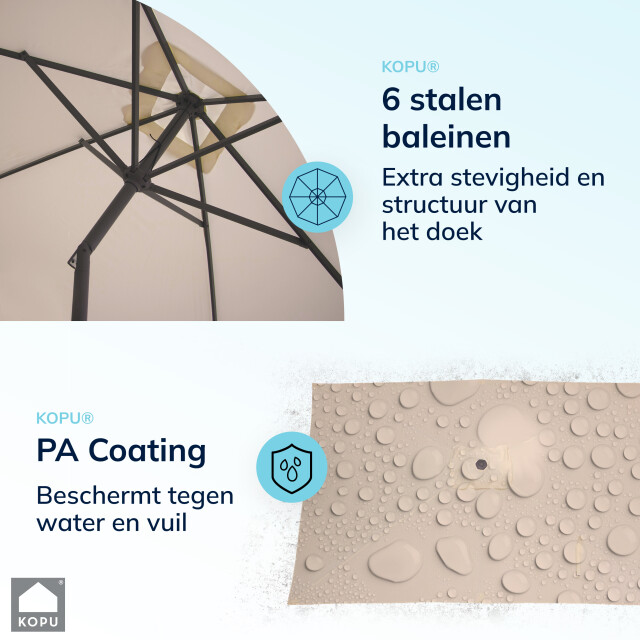 Kopu ® sevilla parasol rechthoek 200x300 cm met hoes balkonparasol creme 2938053 large