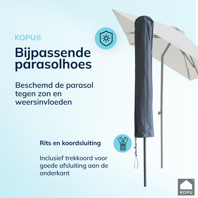 Kopu ® leon parasol rechthoek 150x250 cm balkonparasol met hoes creme 2933916 large