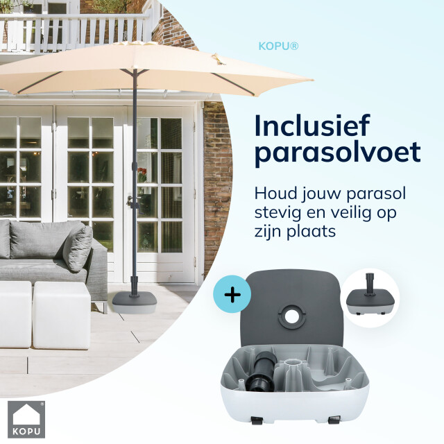 Kopu ® sevilla parasol rechthoek 200x300 cm met hoes balkonparasol creme 2938053 large