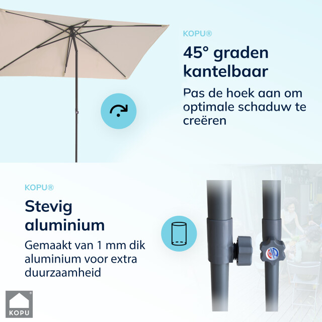 Kopu ® leon parasol rechthoek 150x250 cm balkonparasol met hoes creme 2933916 large