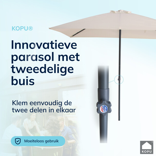 Kopu ® leon parasol rechthoek 150x250 cm balkonparasol met hoes creme 2933916 large