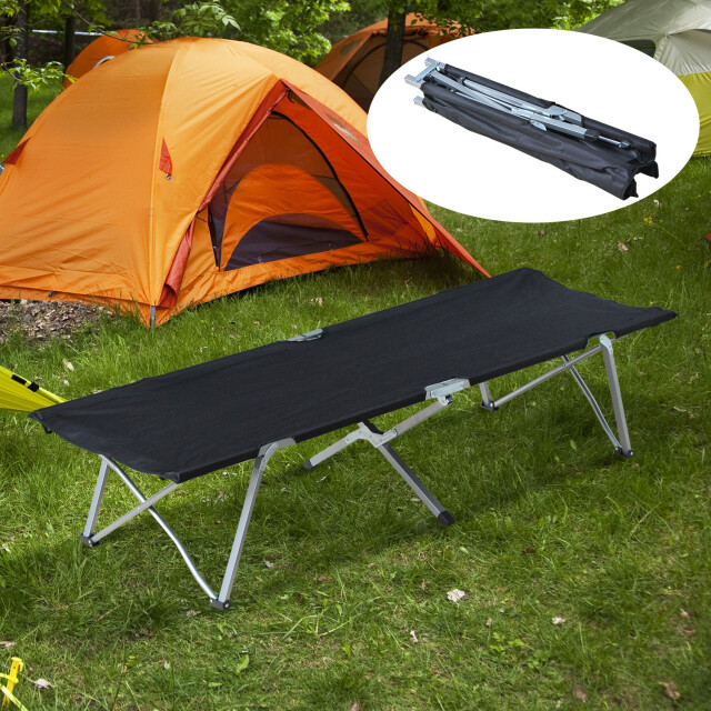 4goodz Campingbed stretcher veldbed 193x64x40cm met tas a20-029bk 3068384 large
