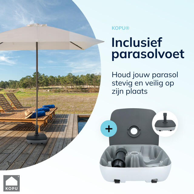 Kopu ® leon parasol rechthoek 150x250 cm balkonparasol met hoes creme 2933916 large