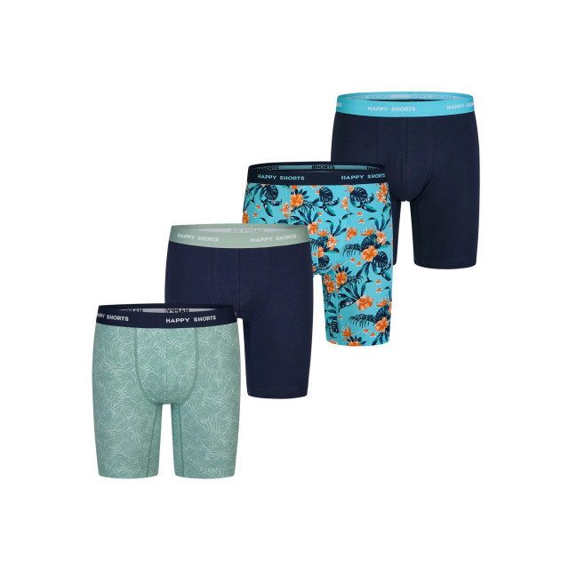 Happy Shorts Heren boxershorts met lange pijpen boxer briefs 4-pack palm leaves HS-J-1122+1183-LONG large