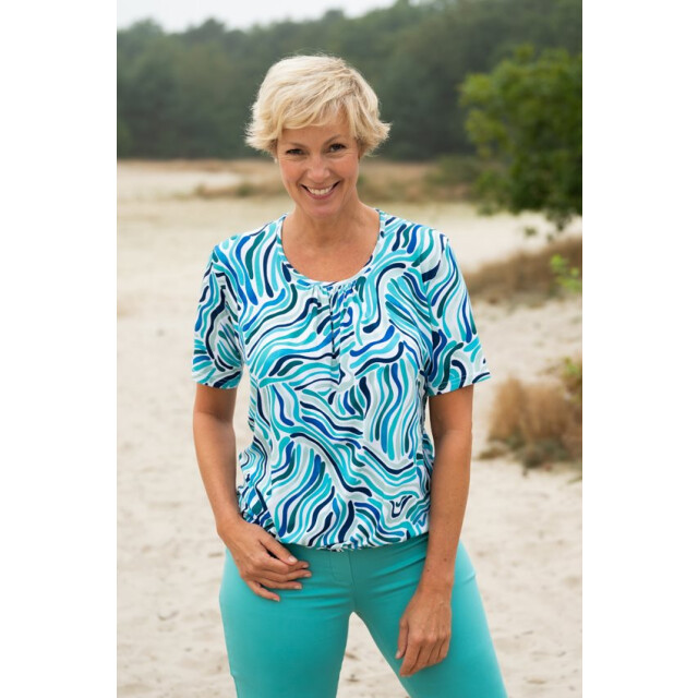 Leona per donna Leona blouson print Leona blouson print aqua large