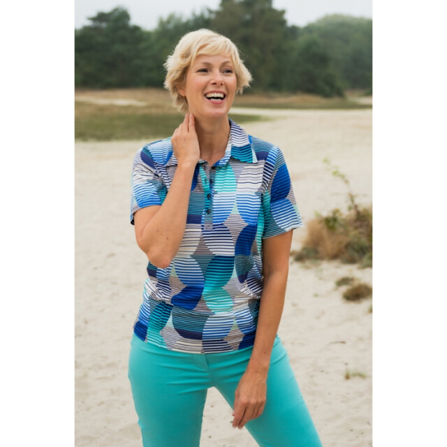 Leona per donna Leona polo print Leona polo print aqua large