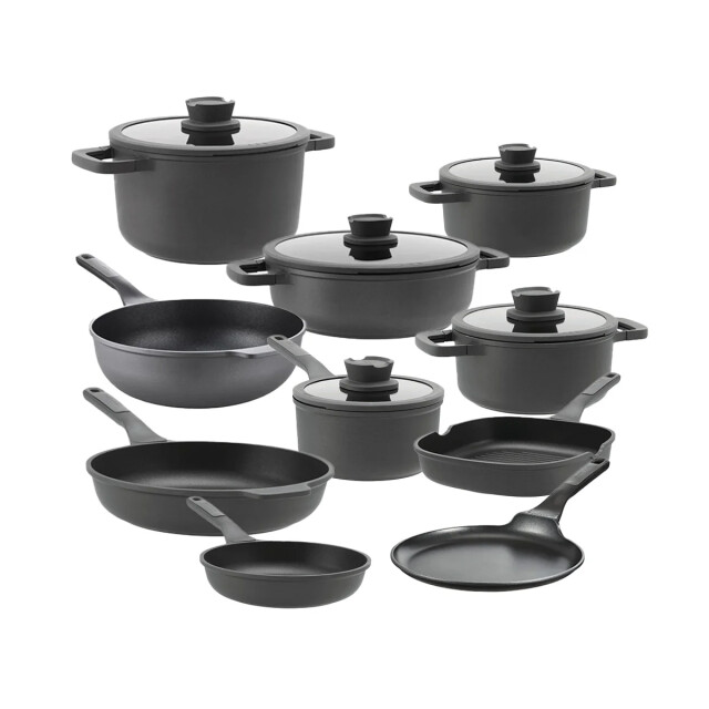 BergHOFF Pannenset leo stone+ 15 delig downdraft met gratis serveertang 8721249470042 large