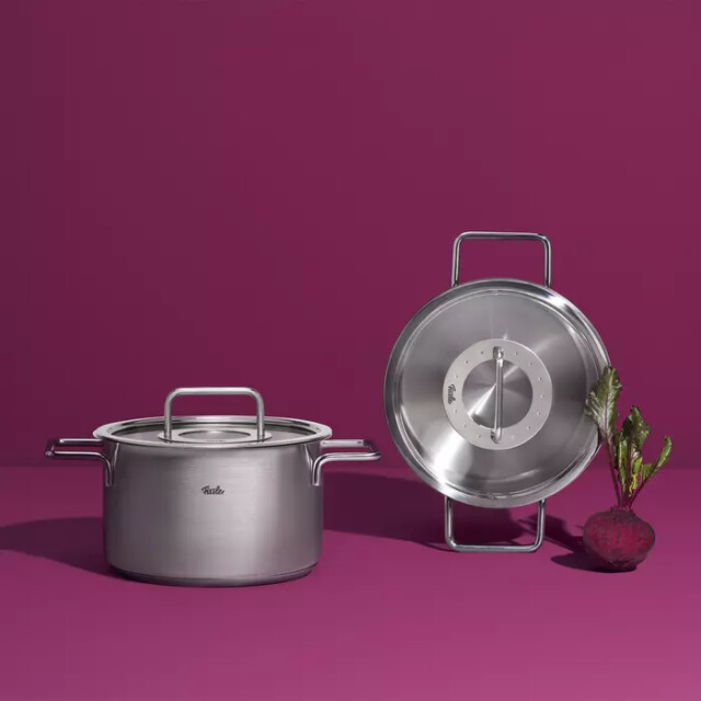 Fissler Pure collection pannenset met steelpan, ceratal koekenpan en rvs deksels, 6-delig 4009209401997 large