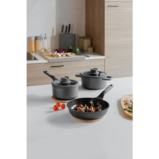 BergHOFF Leo pannenset stone+ 3-delig recycled 3950600 large