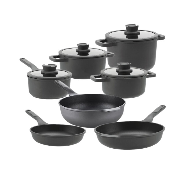 BergHOFF Pannenset leo stone+ 11 delig downdraft met gratis essentials serveertang 34cm 7448145340330 large