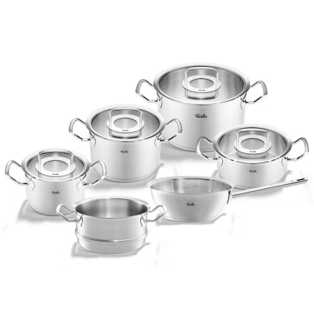 Fissler Original-profi collection 2022 pannenset met steelpan, stoominzet en glasdeksels, 6-delig 4009209384023 large