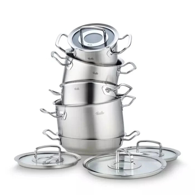 Fissler Original-profi collection 2022 pannenset met serveerpan en glasdeksels, 5-delig 4009209384009 large