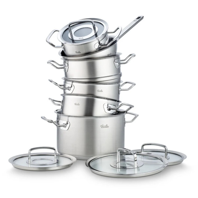 Fissler Original-profi collection 2022 pannenset met steelpan, stoominzet en glasdeksels, 6-delig 4009209384023 large