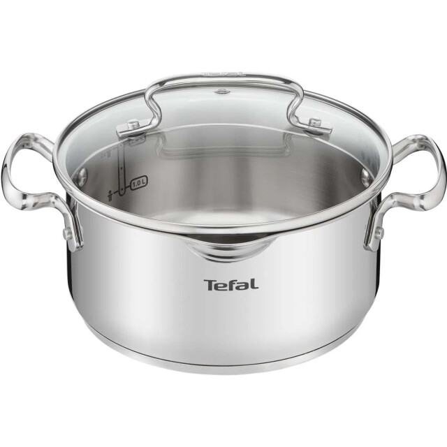 Tefal Duetto+ kookpannenset 4 delig rvs met glazen deksels G719S734K large