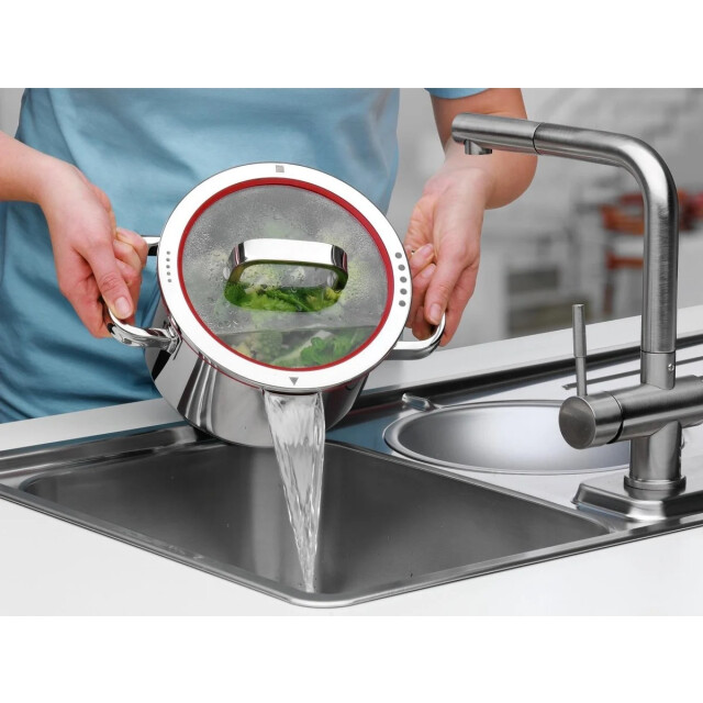 WMF Function 4 kookpannenset 5-delig rvs -rood 5060777 large
