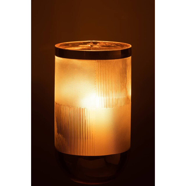 J-Line Vaas cylinder motief glas transparant large 28902 large