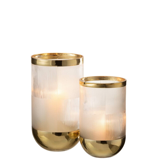 J-Line Vaas cylinder motief glas transparant large 28902 large