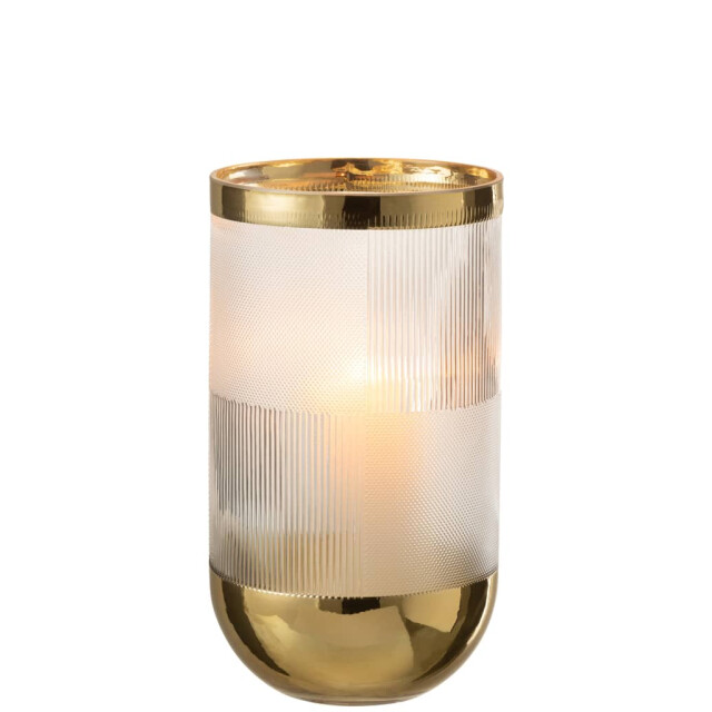 J-Line Vaas cylinder motief glas transparant large 28902 large