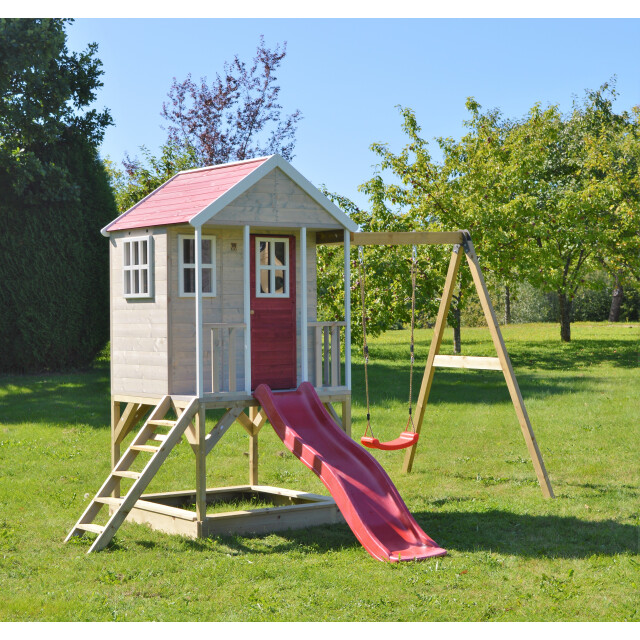 Wendi Toys Alpaca speelhuis met glijbaan, schommel en zandbak wtm10 3073685 large