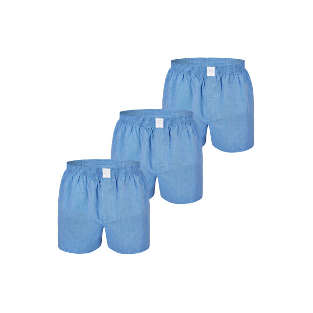 MG-1 Heren wijde boxershorts geweven katoen effen 3-pack MG1-927-3P-BLUE large