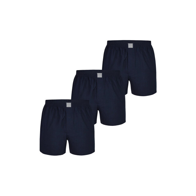 MG-1 Heren wijde boxershorts geweven katoen effen navy 3-pack MG1-927-3P-NAVY large