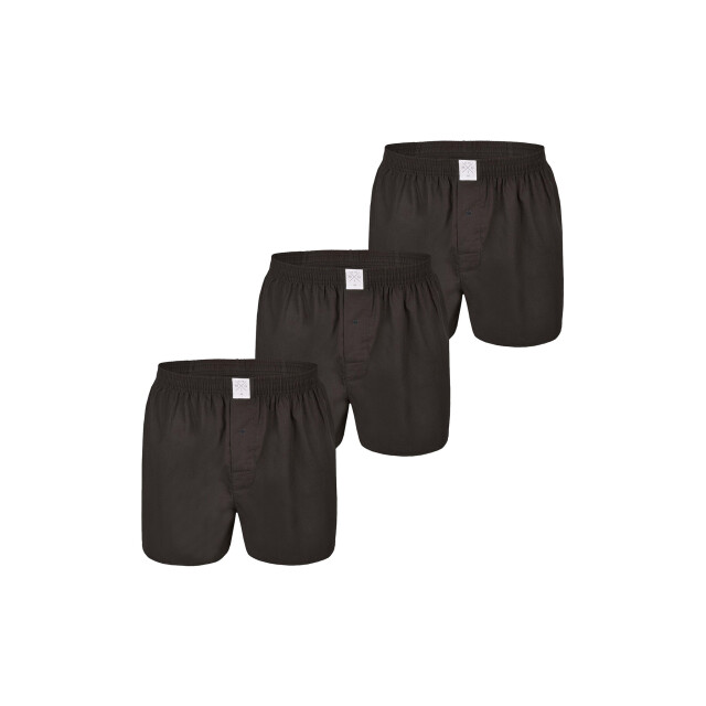 MG-1 Heren wijde boxershorts geweven katoen effen 3-pack MG1-927-3P-BLACK large