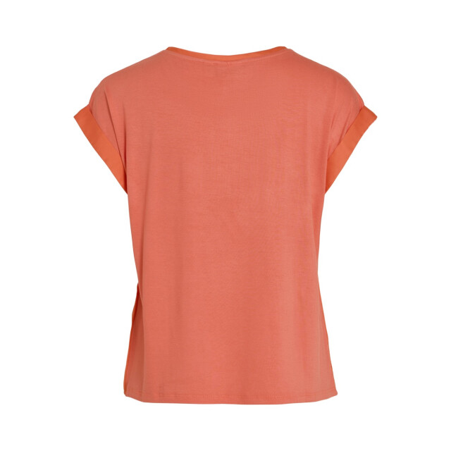 Vila Viellette ss satin top noos koraal 4339.42.0034 large