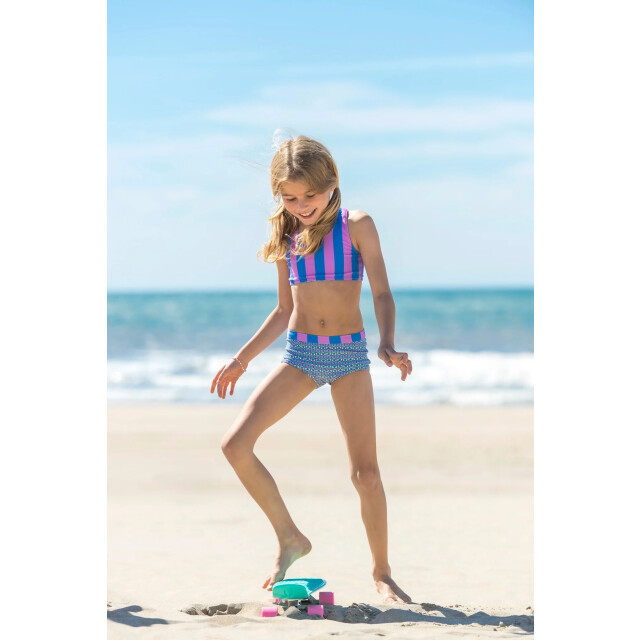 B.Nosy Zomer reversibel bikini meisjes blauw/ winona Y502-5055-995 large