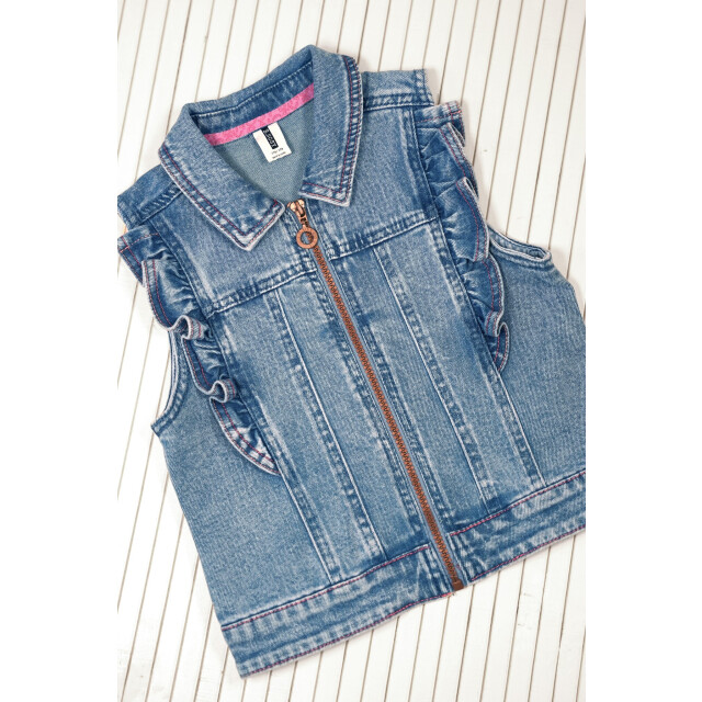 B.Nosy Zomer gilet meisjes denim gabby Y502-5001-187 large