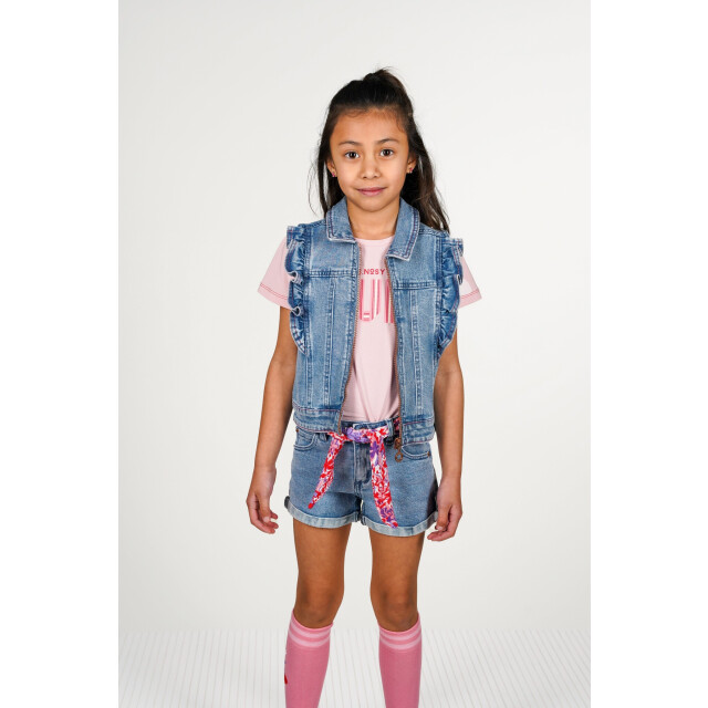 B.Nosy Zomer jeans short meisjes denim riem patty Y502-5605-187 large