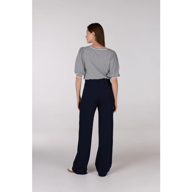 Jansen Amsterdam Kim top k 136 stripe short puffed sleeve offwhite- dark blue K136 large