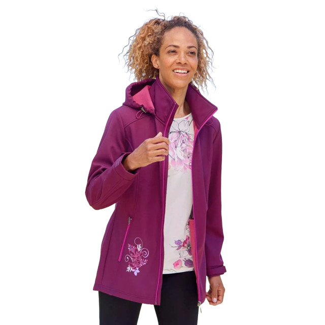 Atlas for Women Dames fleece gevoerde waterafstotende soft shell jas UTAF1471_plum large