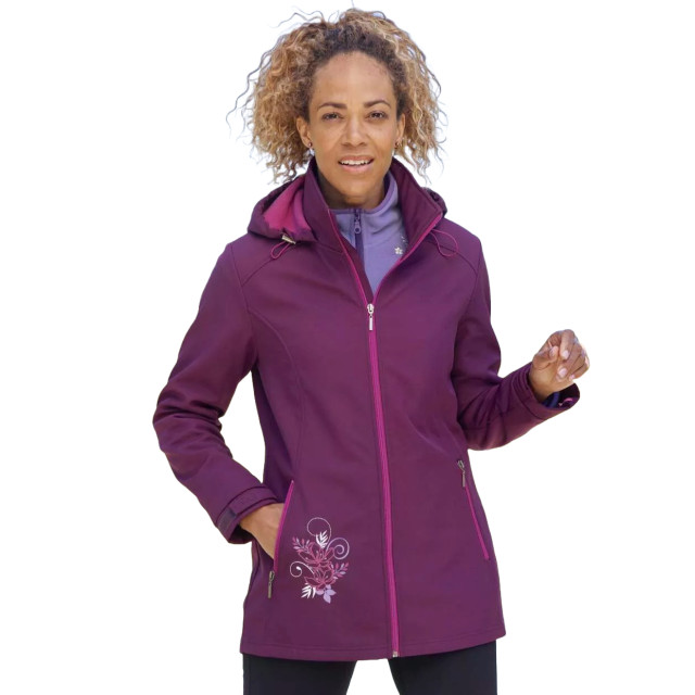 Atlas for Women Dames fleece gevoerde waterafstotende soft shell jas UTAF1471_plum large