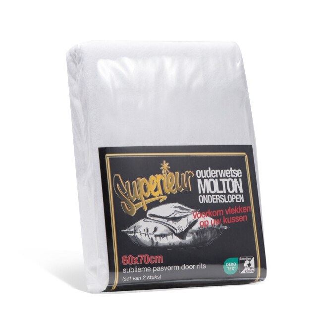 Superieur Molton kussenslopen 60x70cm 2 stuks beschermt uw hoofdkussen 3060154 large