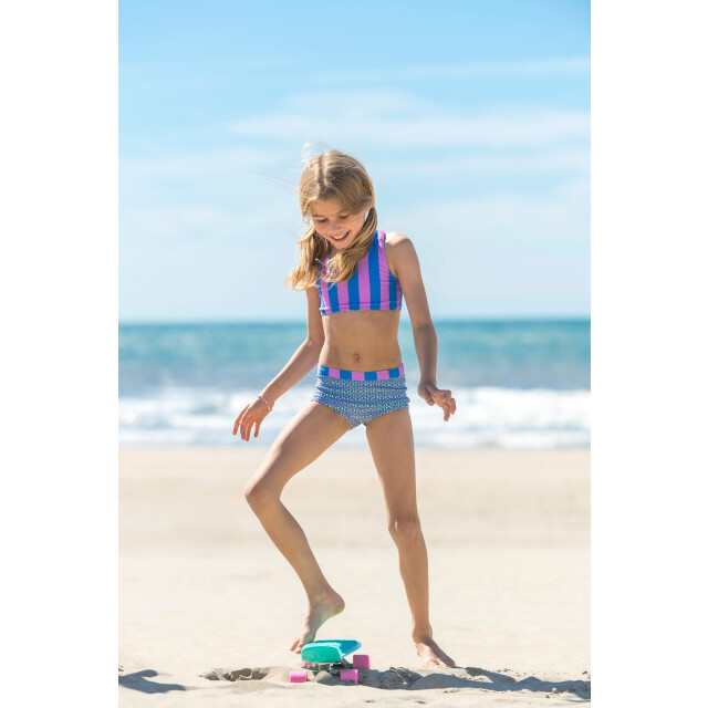 B.Nosy Zomer reversibel bikini meisjes blauw/ winona Y502-5055-995 large