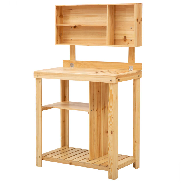 4goodz Oppottafel hout plantentafel tuinwerktafel met opbergvak 3071763 large