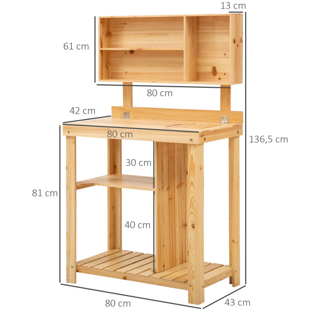4goodz Oppottafel hout plantentafel tuinwerktafel met opbergvak 3071763 large