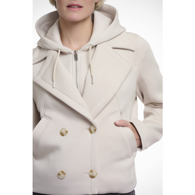 Rino & Pelle Double breasted jacket with detachable hood collar melee 4510.87.0012 large