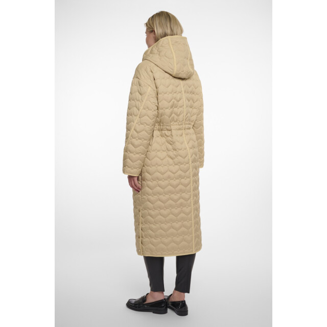 Rino & Pelle Long quilted jacket with hood zand 4510.04.0018 large