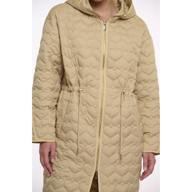 Rino & Pelle Long quilted jacket with hood zand 4510.04.0018 large