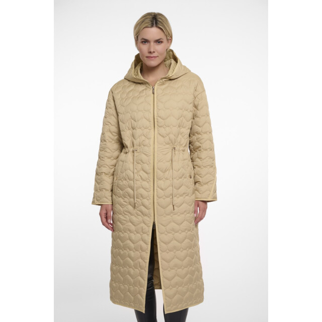 Rino & Pelle Long quilted jacket with hood zand 4510.04.0018 large