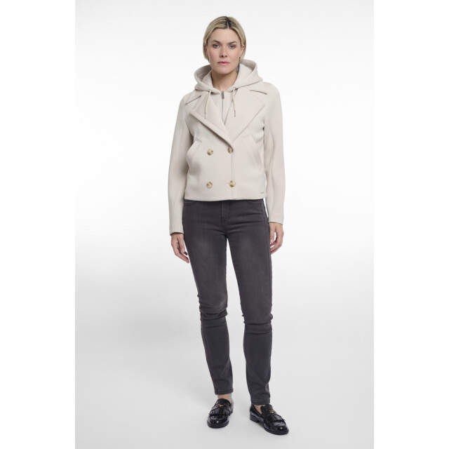 Rino & Pelle Double breasted jacket with detachable hood collar melee 4510.87.0012 large